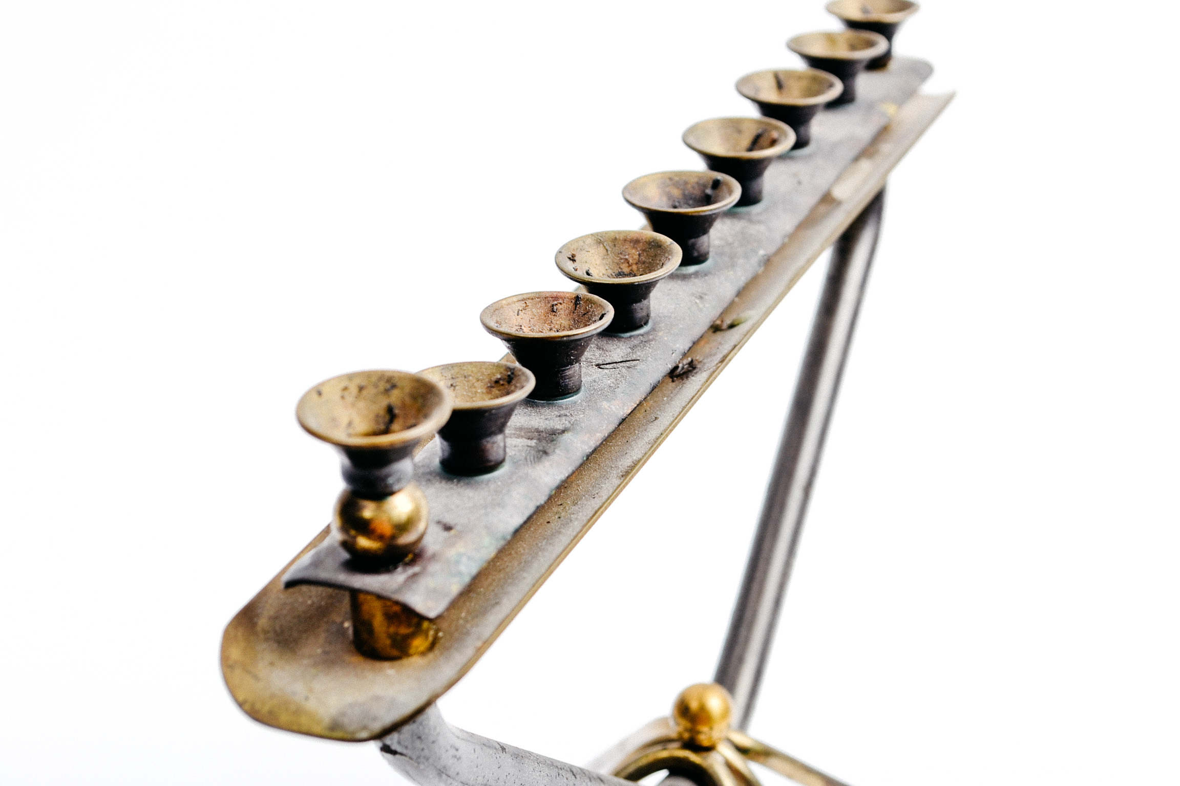 Vintage Brass and Iron Menorah