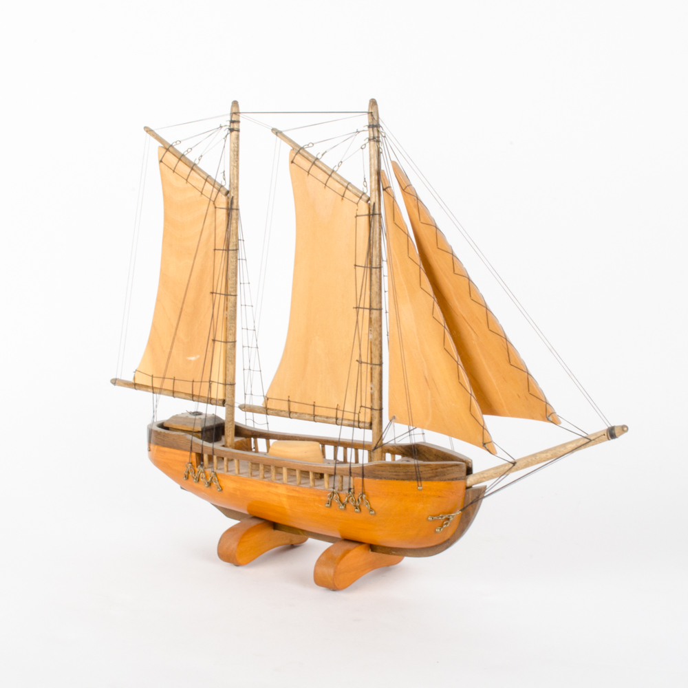 Wooden Model Two Mast Schooner