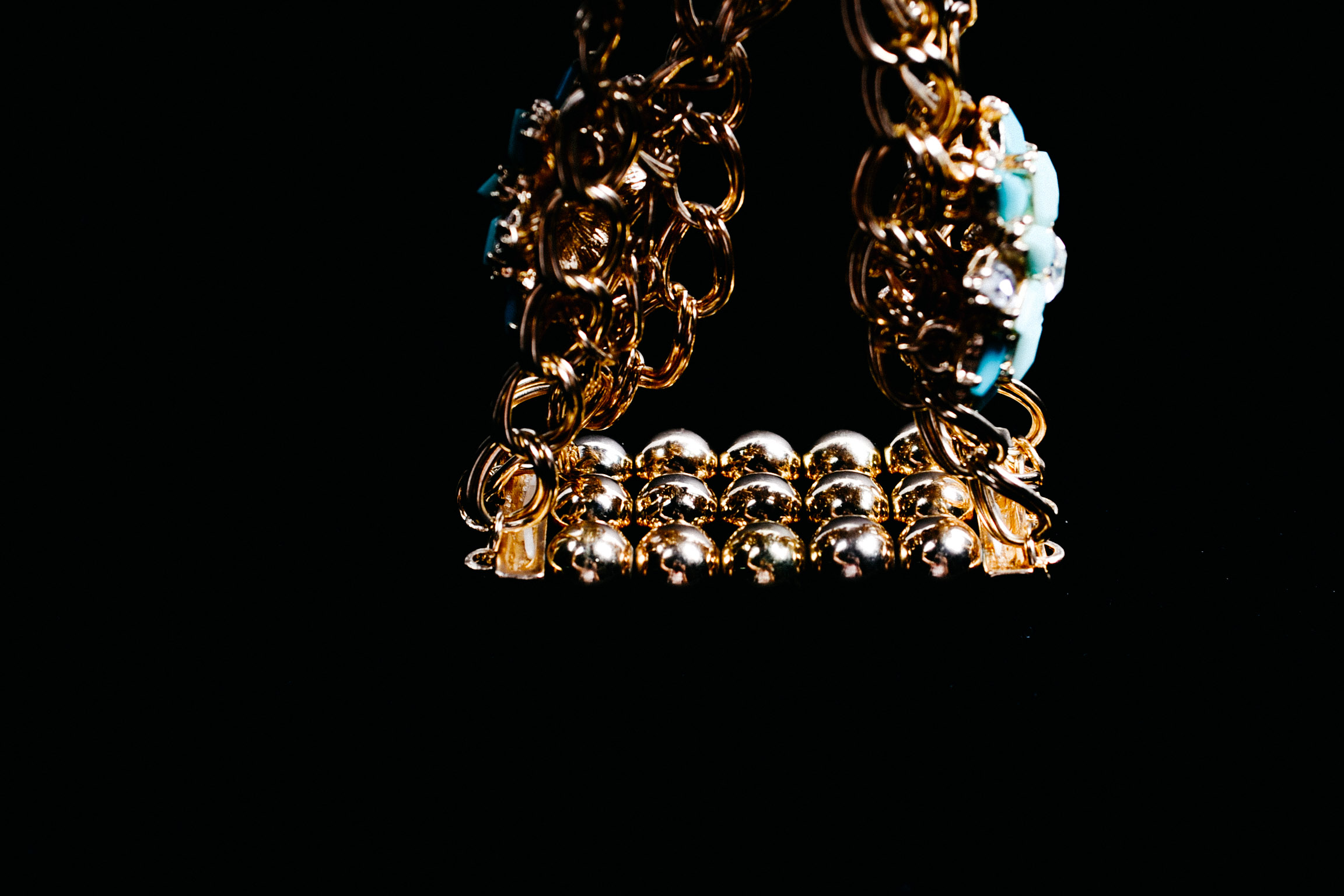 Faux Turquoise and Rhinestone Bracelet