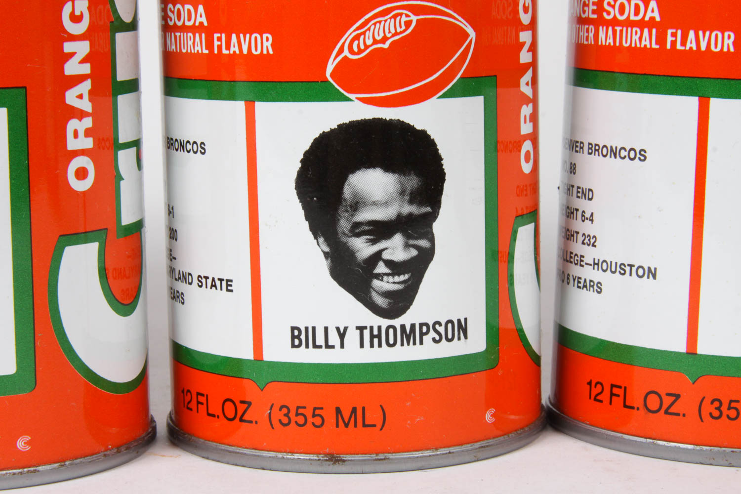 Collection of Vintage Denver Broncos Crush Soda Cans