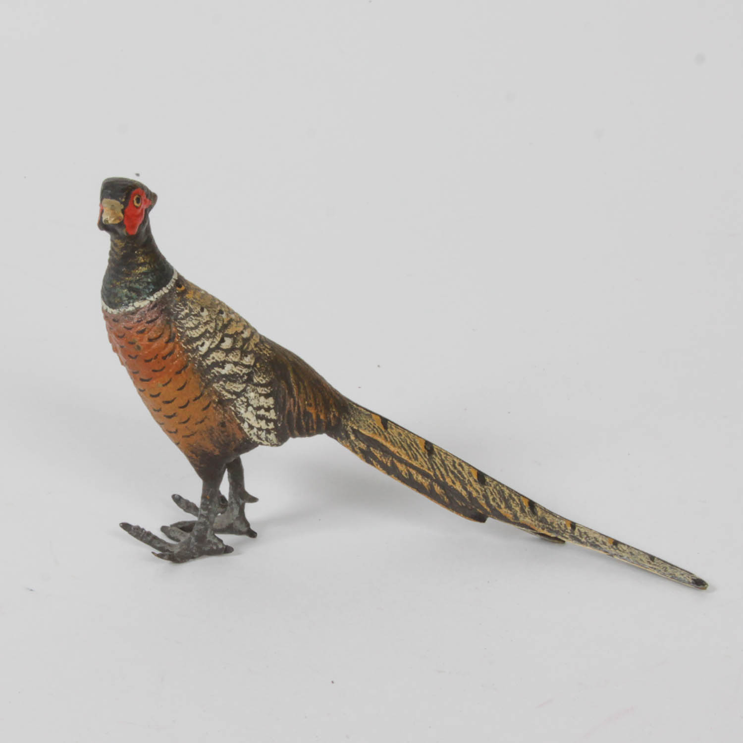 Cast Iron Hand Painted Pheasant Figurine