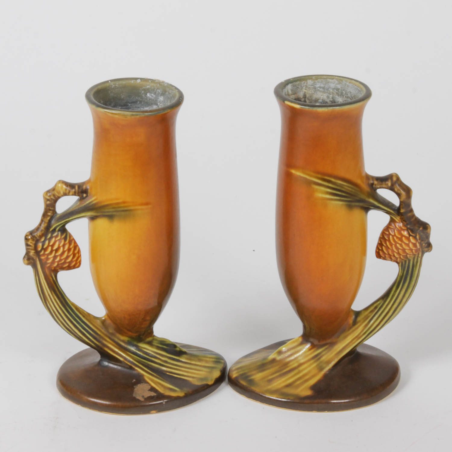 Pair of Roseville "Pinecone" Vases