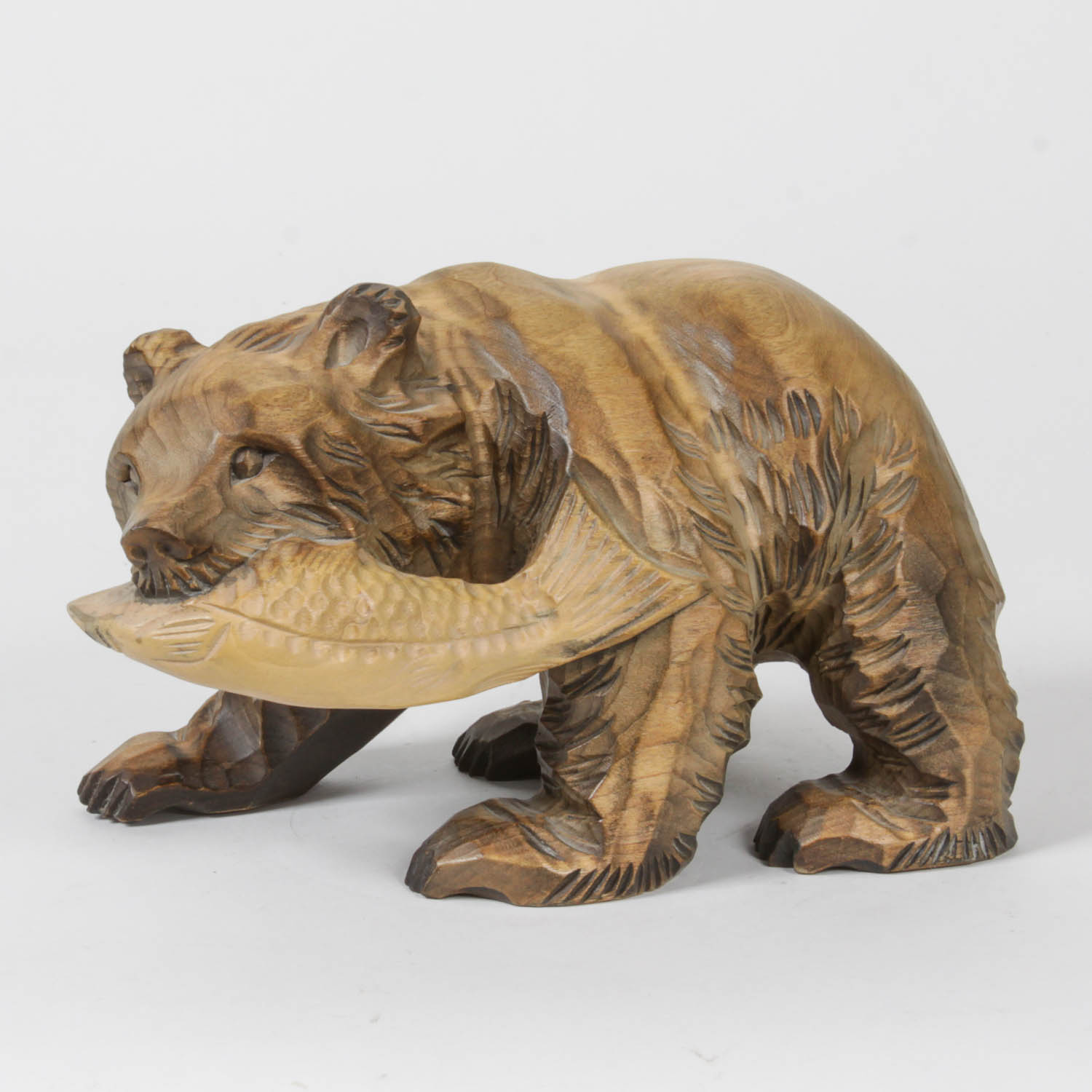 Signed Carved Ainu Wood Bear Figure
