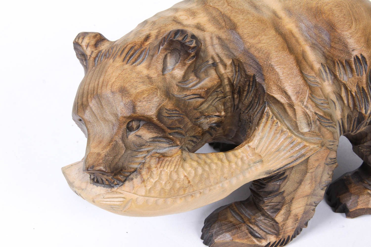 Signed Carved Ainu Wood Bear Figure