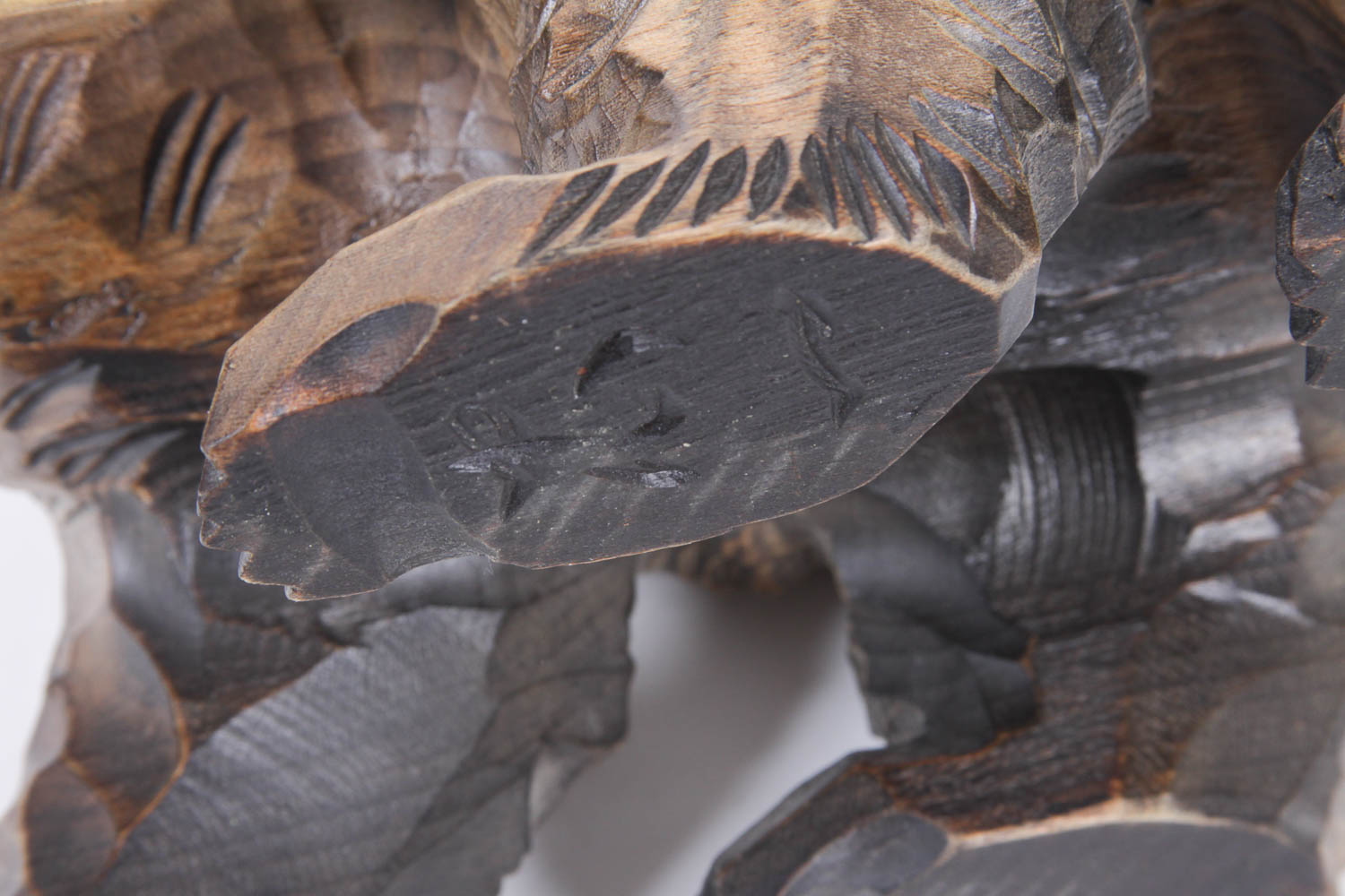Signed Carved Ainu Wood Bear Figure