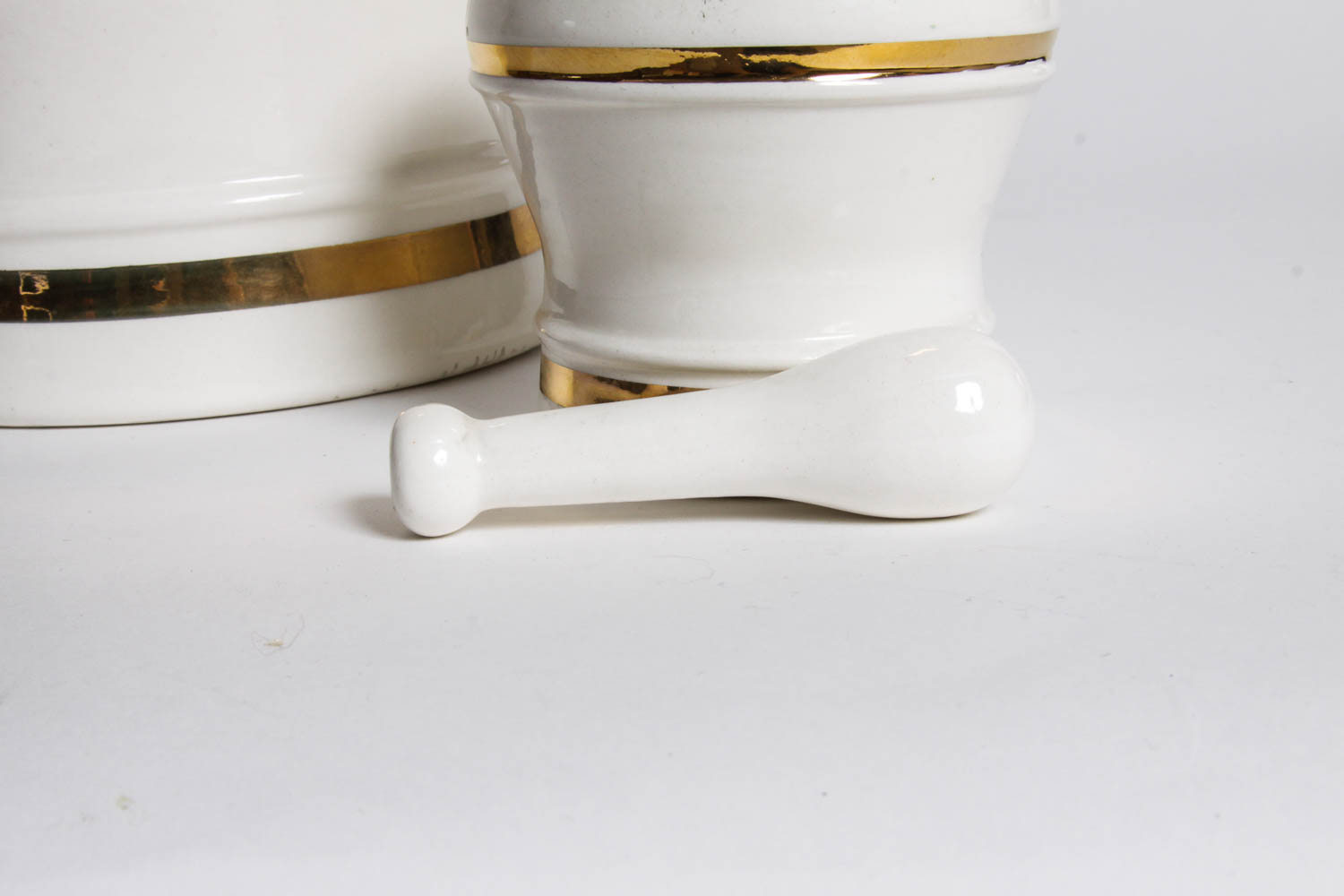 Pair of Ceramic Mortar and Pestles