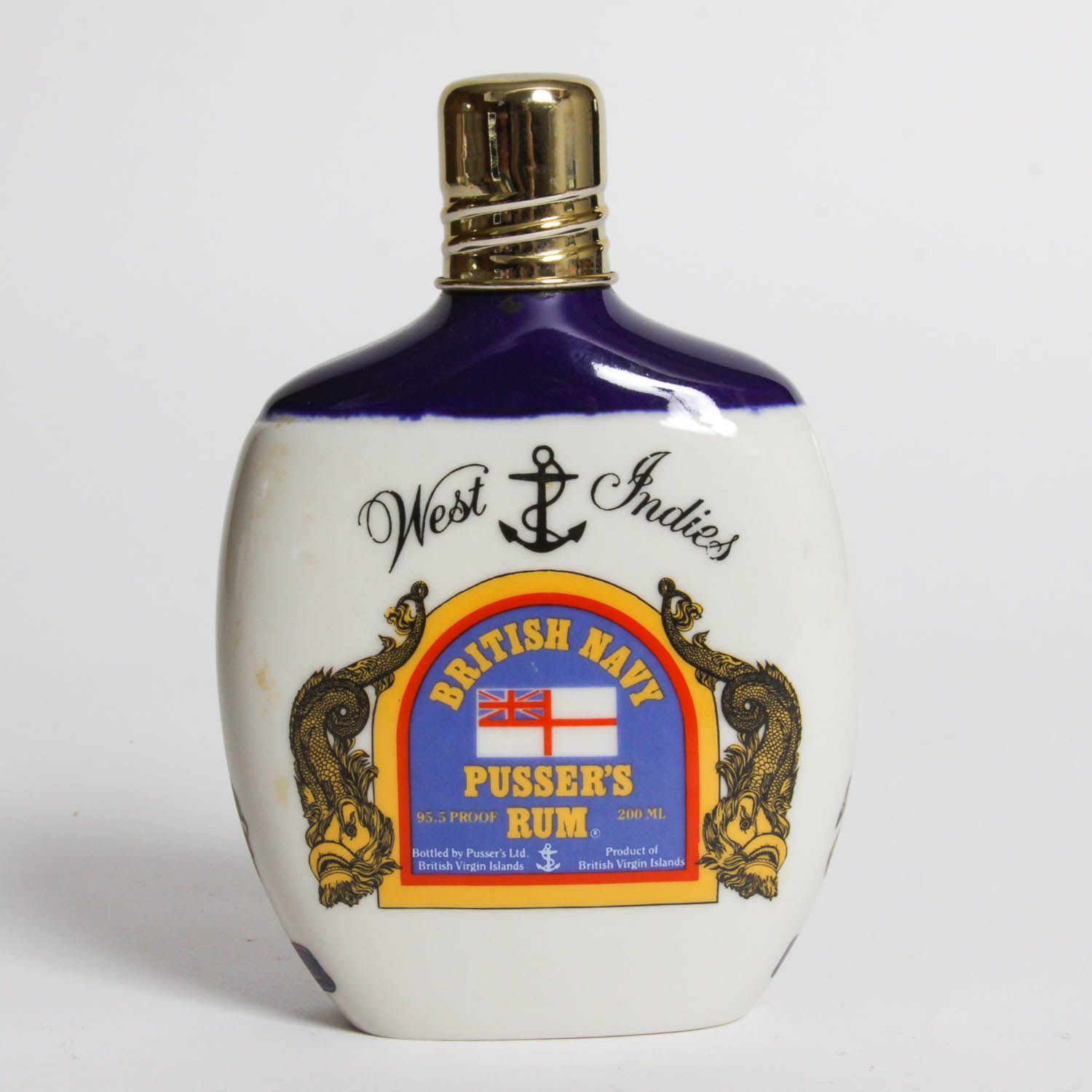 Royal Navy Themed Hand Cast Porcelain Rum Bottle