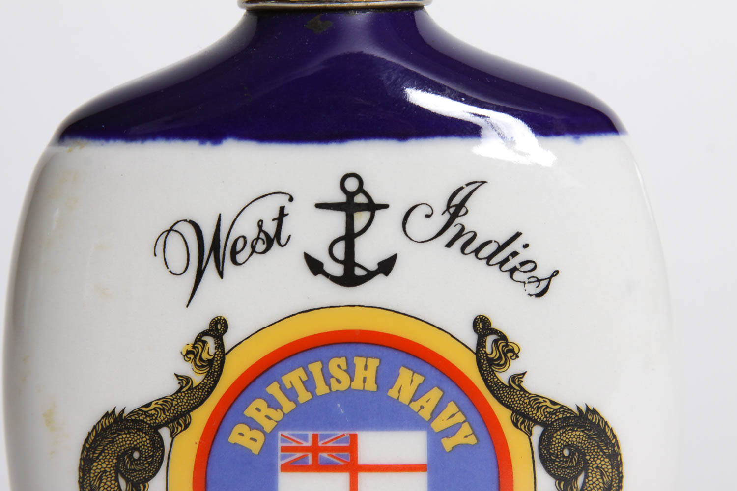 Royal Navy Themed Hand Cast Porcelain Rum Bottle