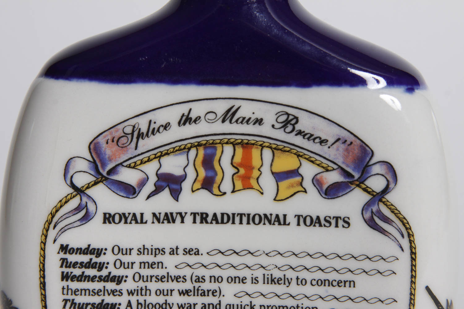Royal Navy Themed Hand Cast Porcelain Rum Bottle