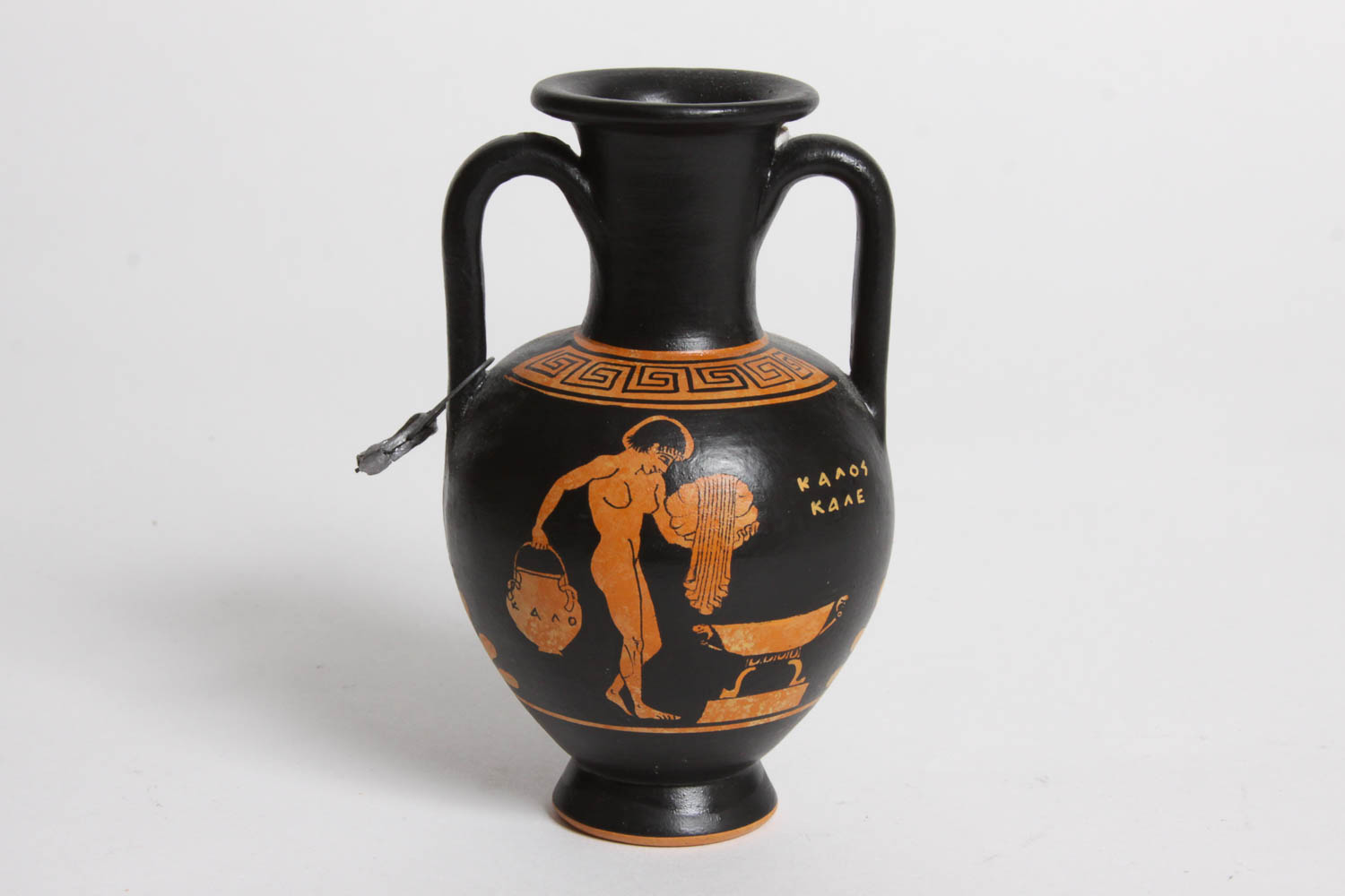 Pair of Hand-Painted Reproduction Greek Vessels
