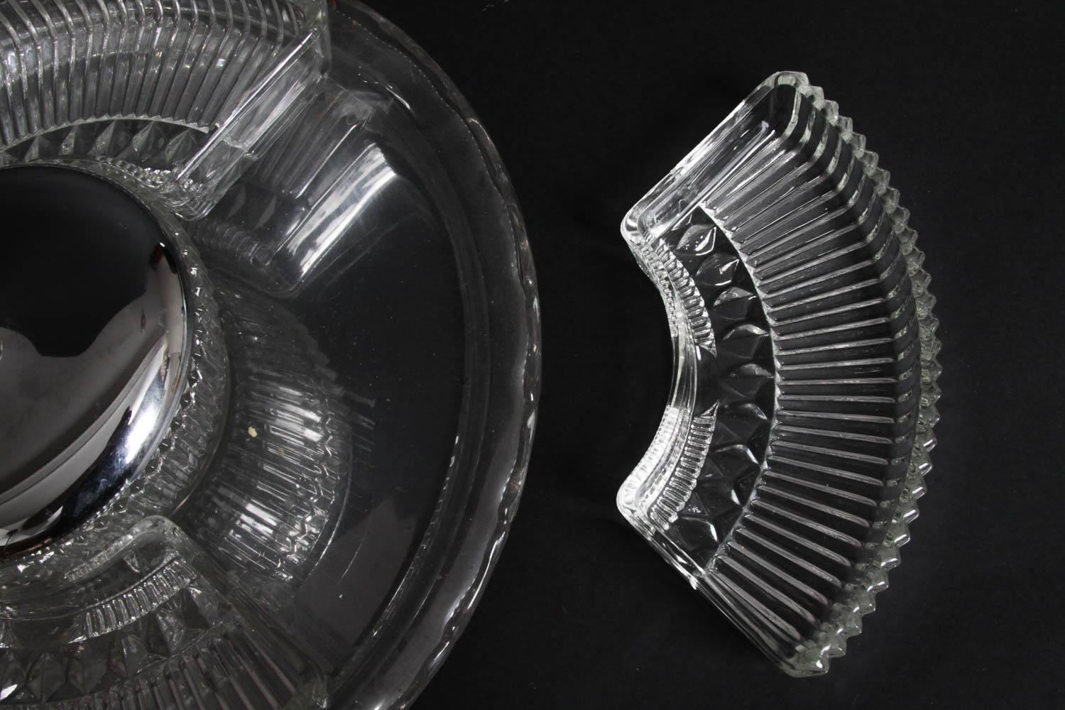 Metal and Glass Compartmental Lazy Susan