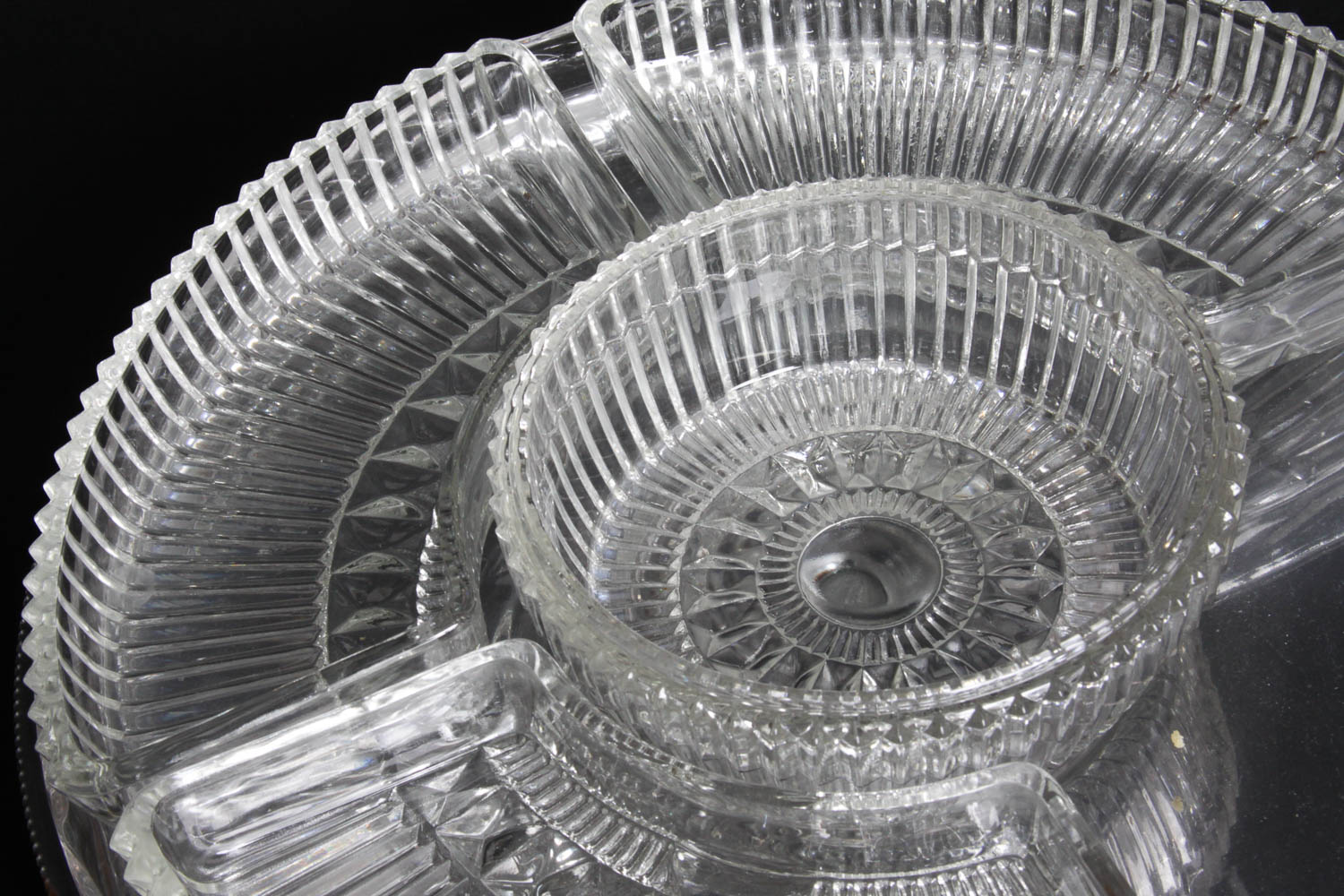 Metal and Glass Compartmental Lazy Susan