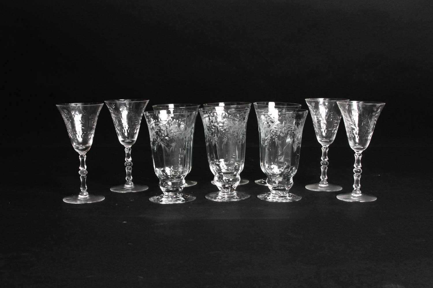 Collection of Engraved Drinking Glasses