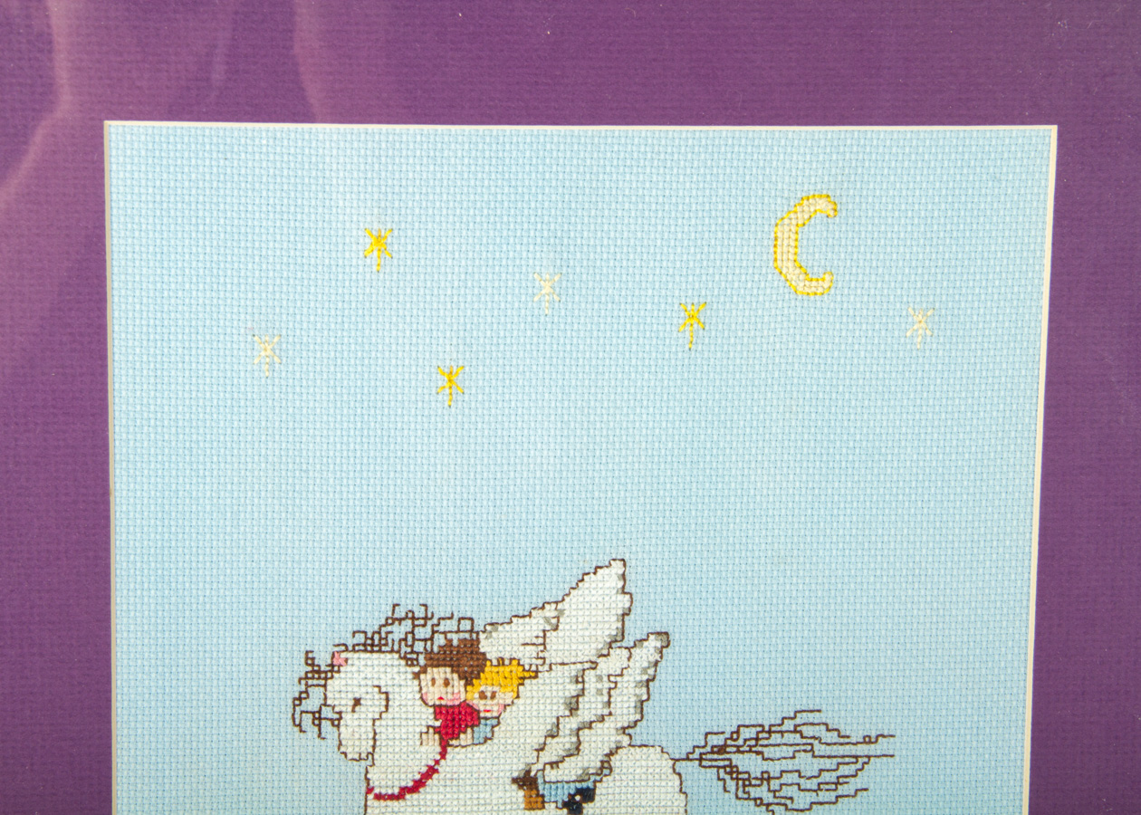 Flying Framed Pegasus Needlepoint
