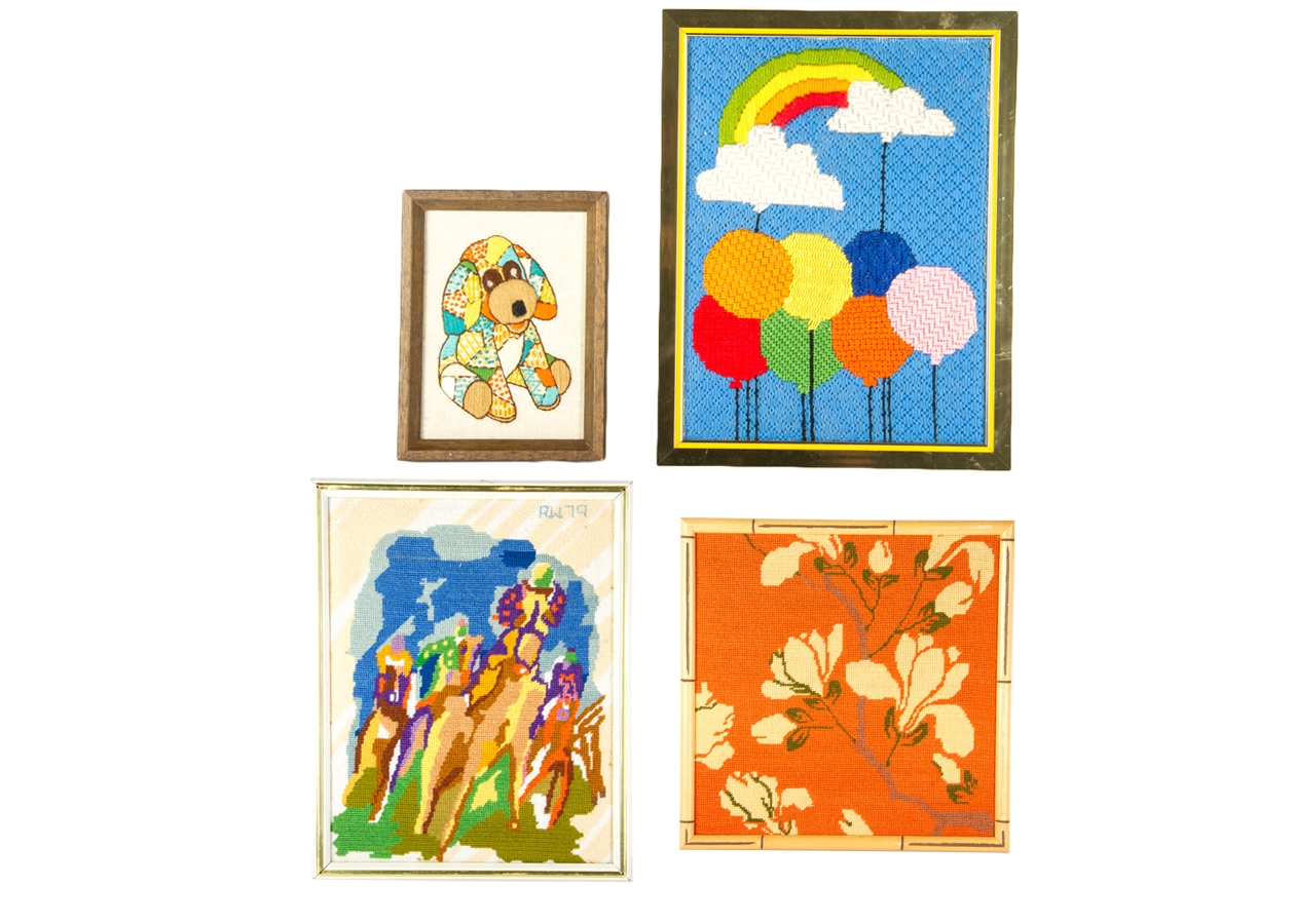Vintage 1970’s Collection of Framed Needlepoints