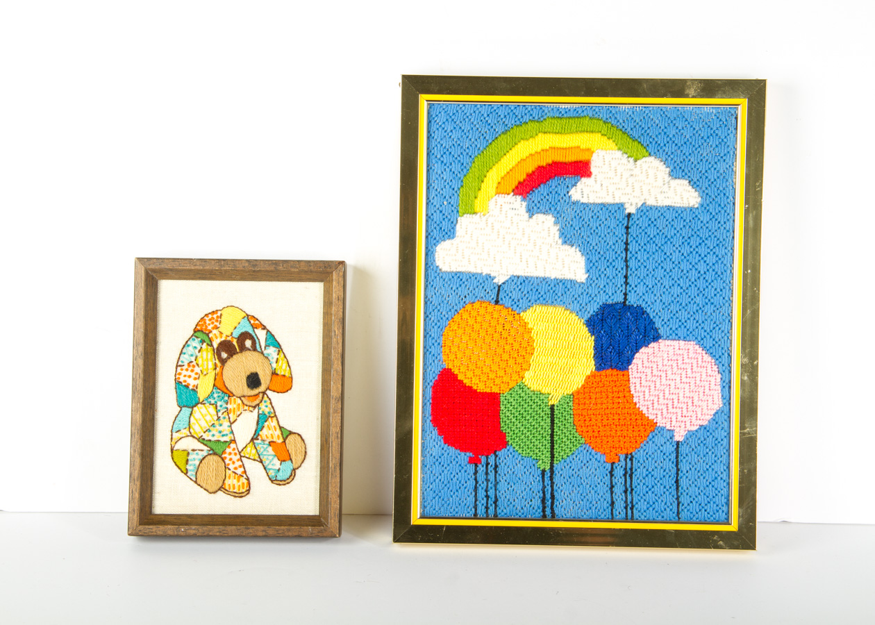 Vintage 1970’s Collection of Framed Needlepoints