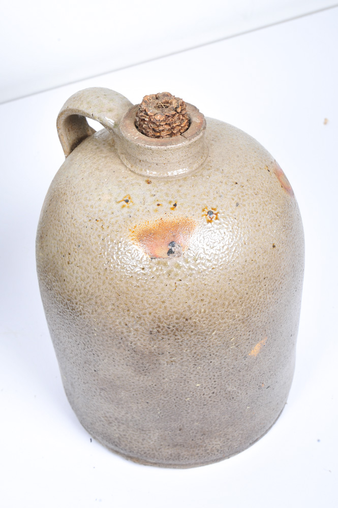 Assortment of Antique Stoneware Whiskey Jugs