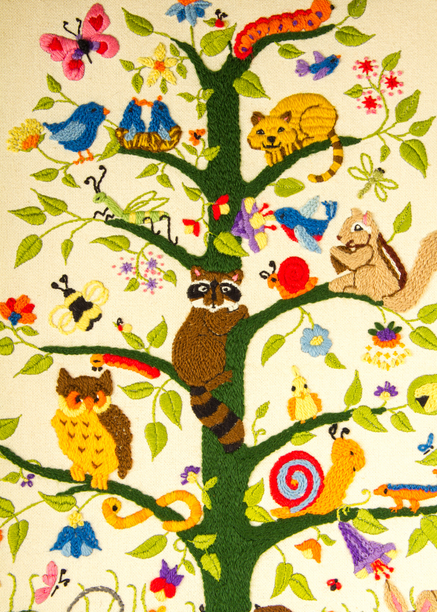 1970’s Novelty Forest Animals Framed Needlepoints