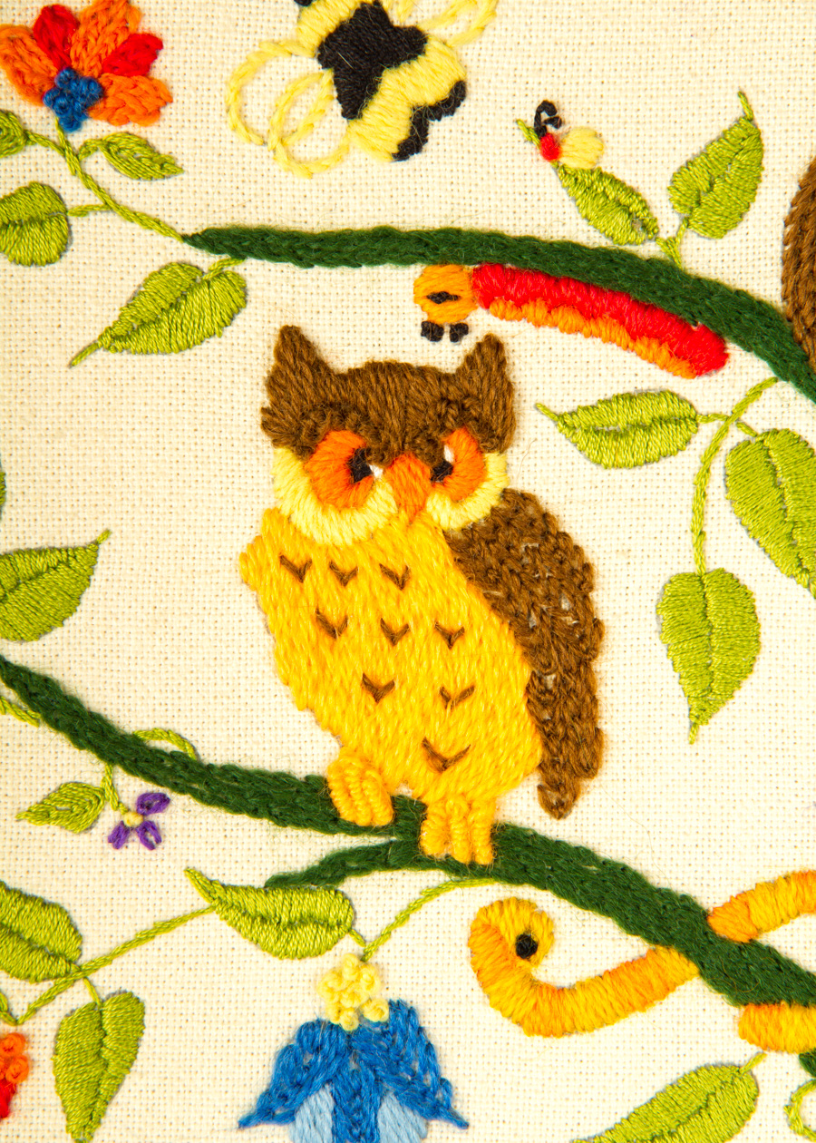 1970’s Novelty Forest Animals Framed Needlepoints