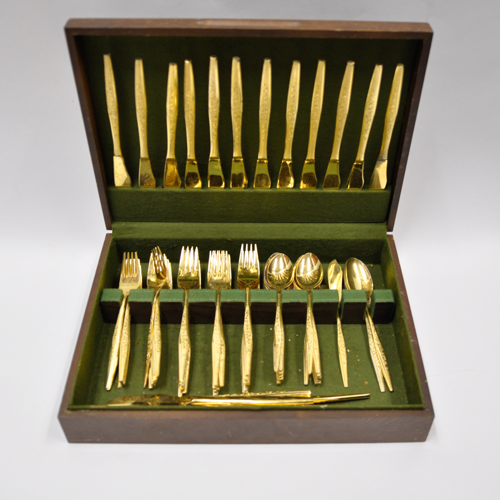 Gold Plated JH Carlyle "Golden Bouquet" Flatware