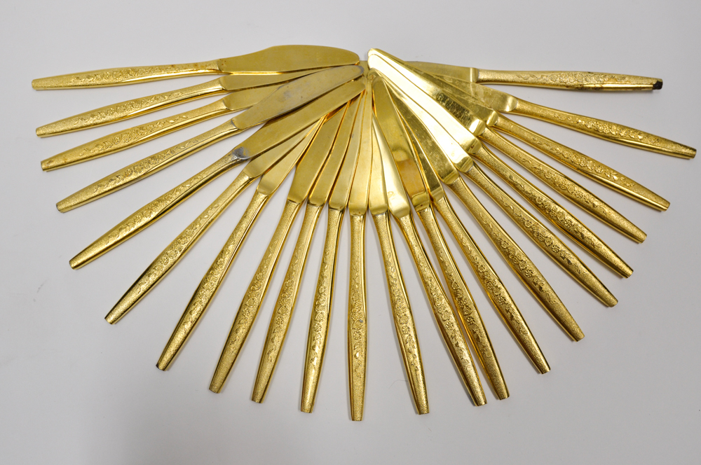 Gold Plated JH Carlyle "Golden Bouquet" Flatware