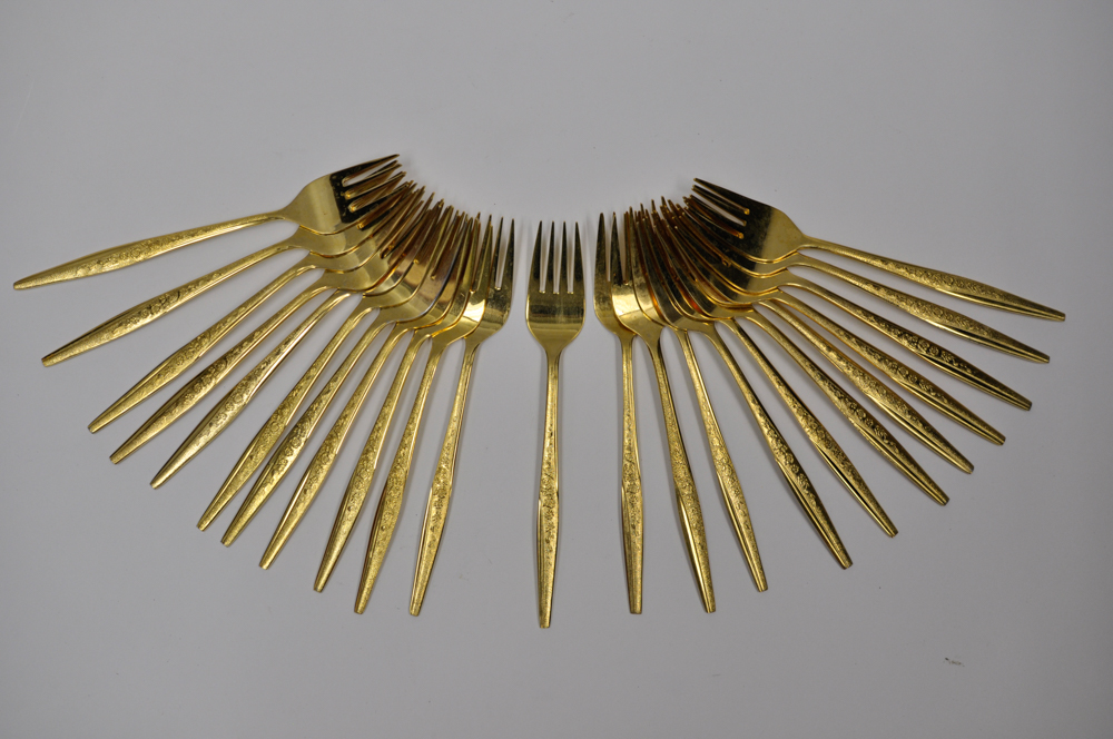 Gold Plated JH Carlyle "Golden Bouquet" Flatware