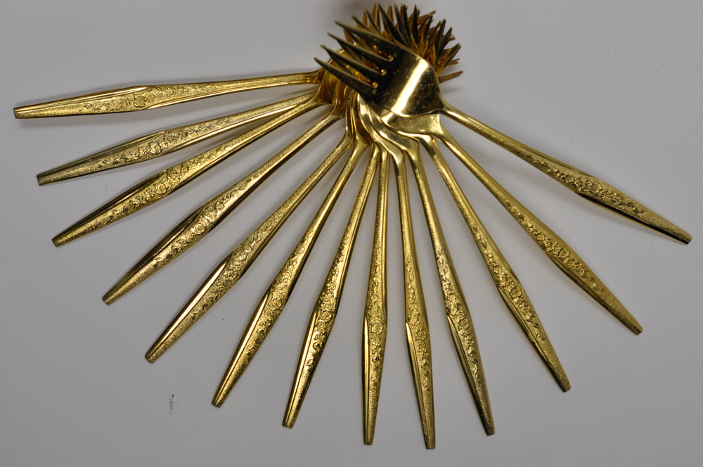 Gold Plated JH Carlyle "Golden Bouquet" Flatware