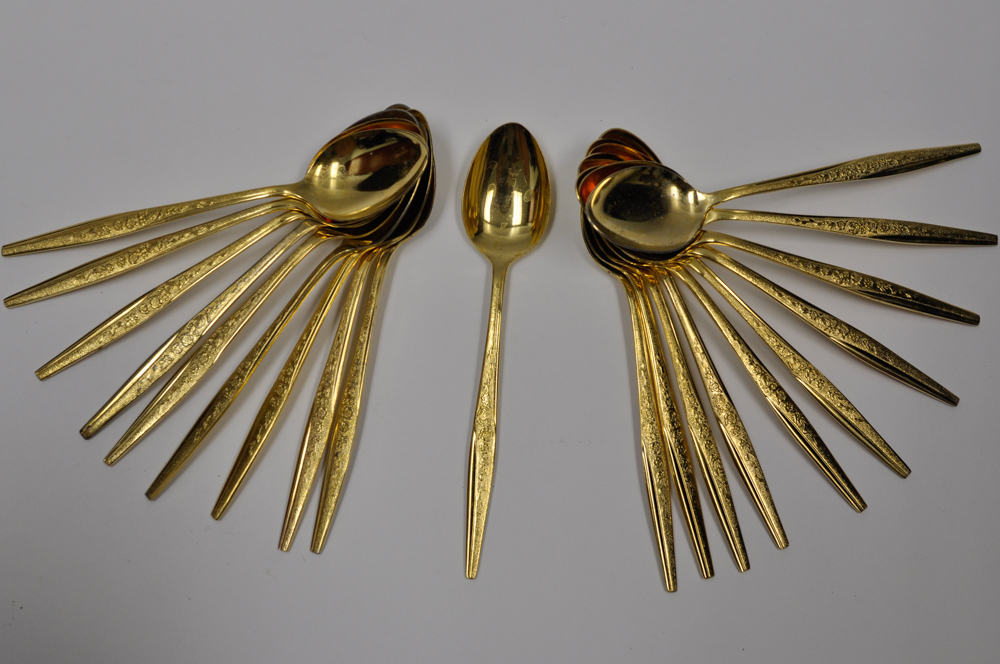 Gold Plated JH Carlyle "Golden Bouquet" Flatware