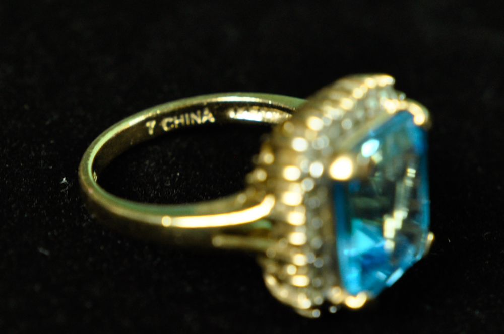 Vermeil and Blue Stone Cocktail Ring