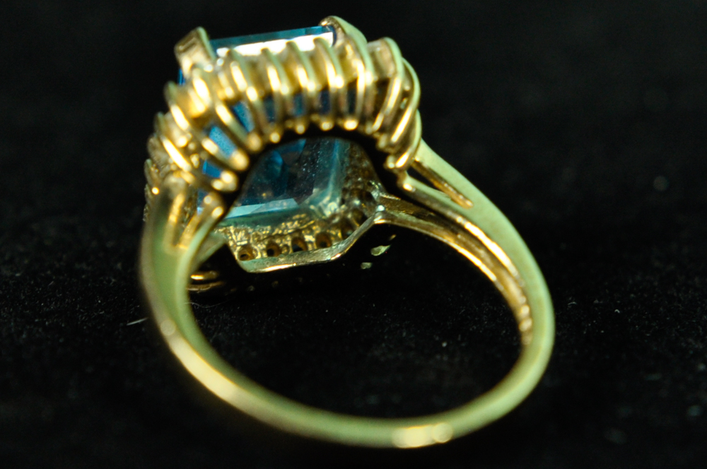 Vermeil and Blue Stone Cocktail Ring