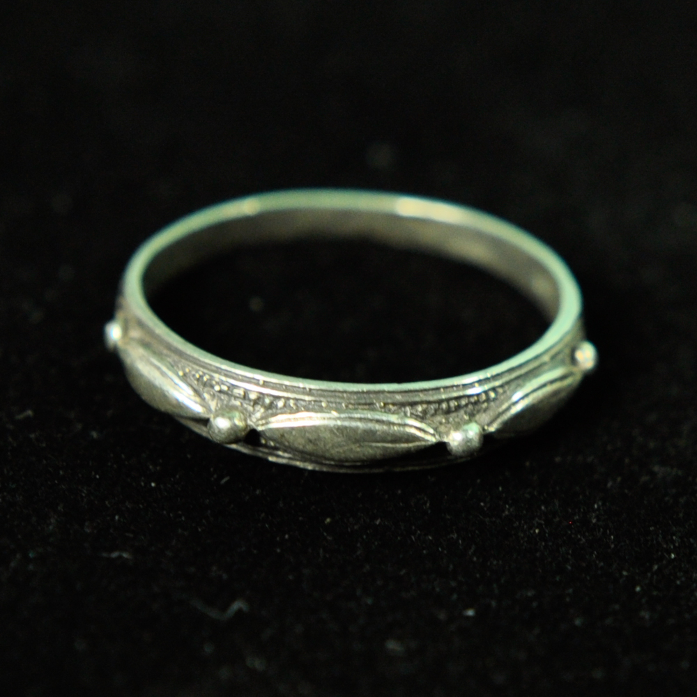 Sterling Silver Ring with Raised Detail