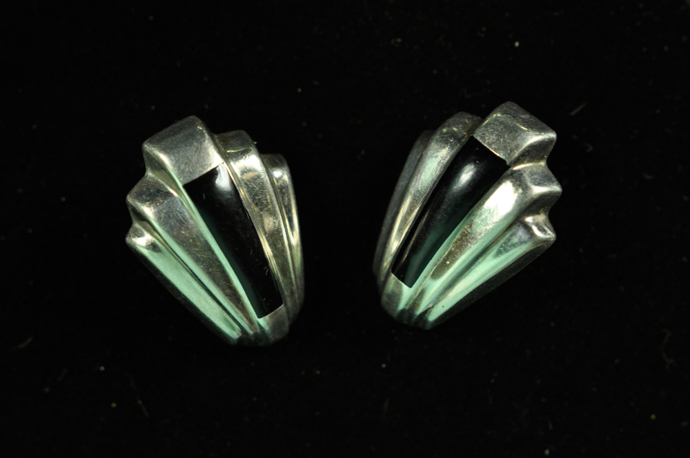 Vintage Mexican and Thailand Sterling Clip-On Earrings
