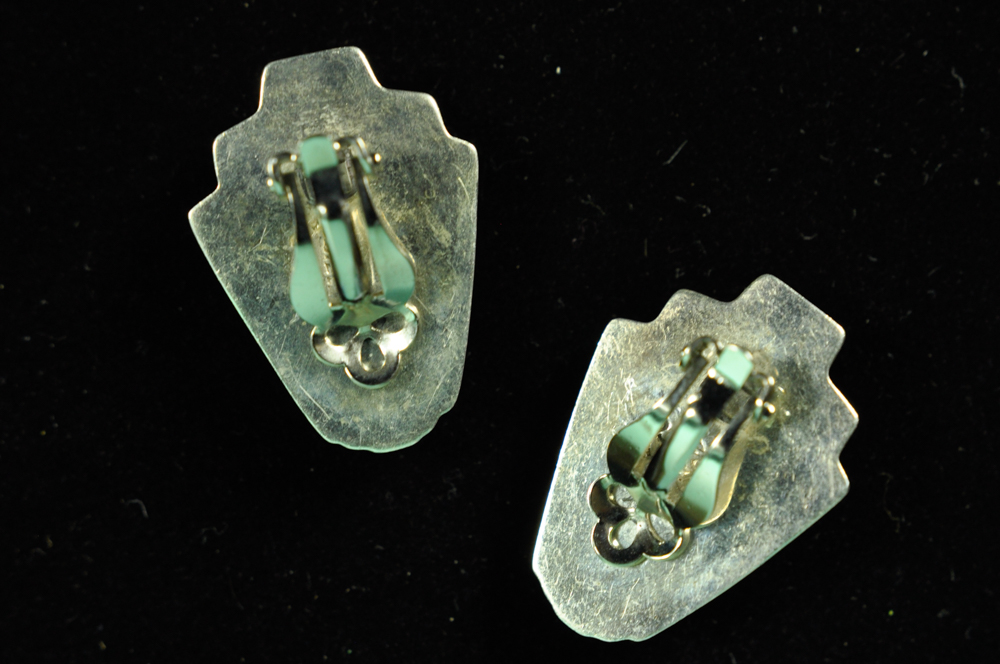 Vintage Mexican and Thailand Sterling Clip-On Earrings