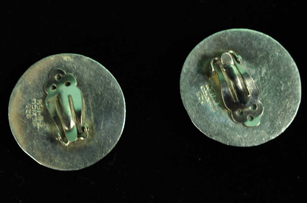Vintage Mexican and Thailand Sterling Clip-On Earrings