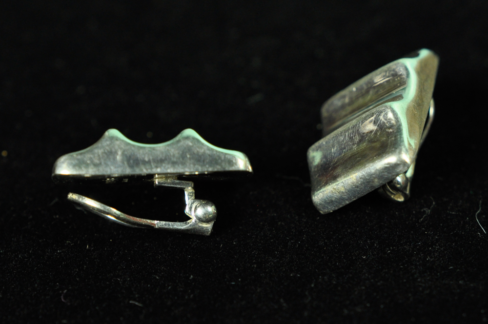 Vintage Mexican and Thailand Sterling Clip-On Earrings