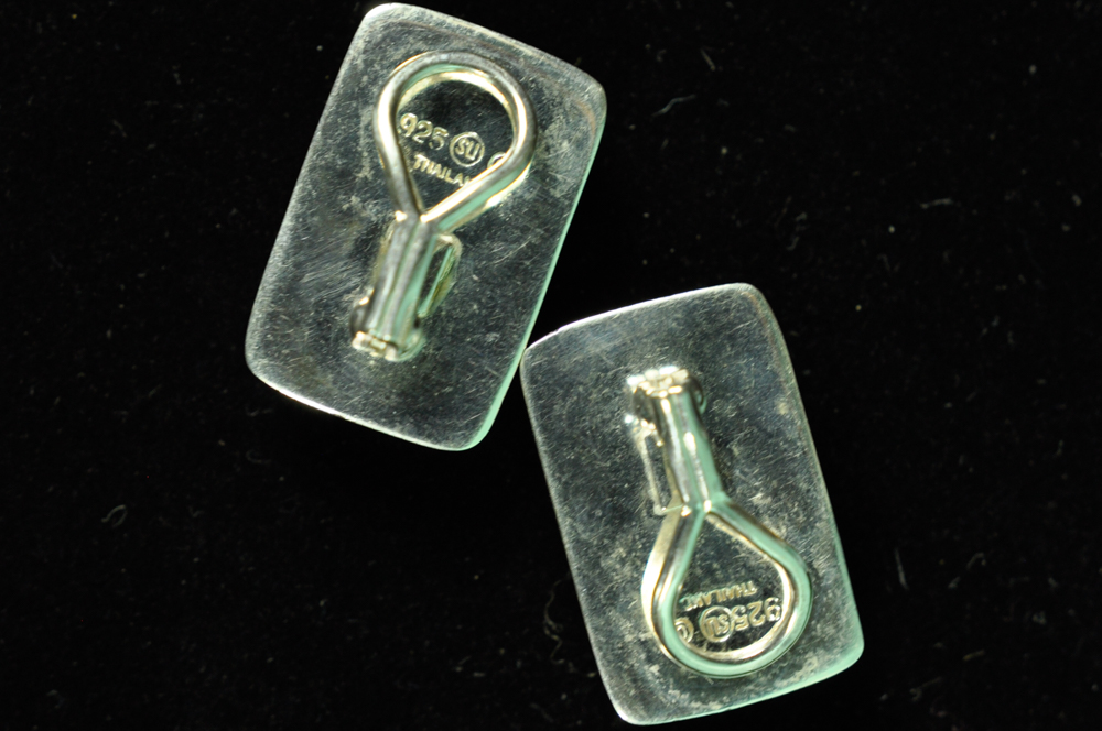 Vintage Mexican and Thailand Sterling Clip-On Earrings