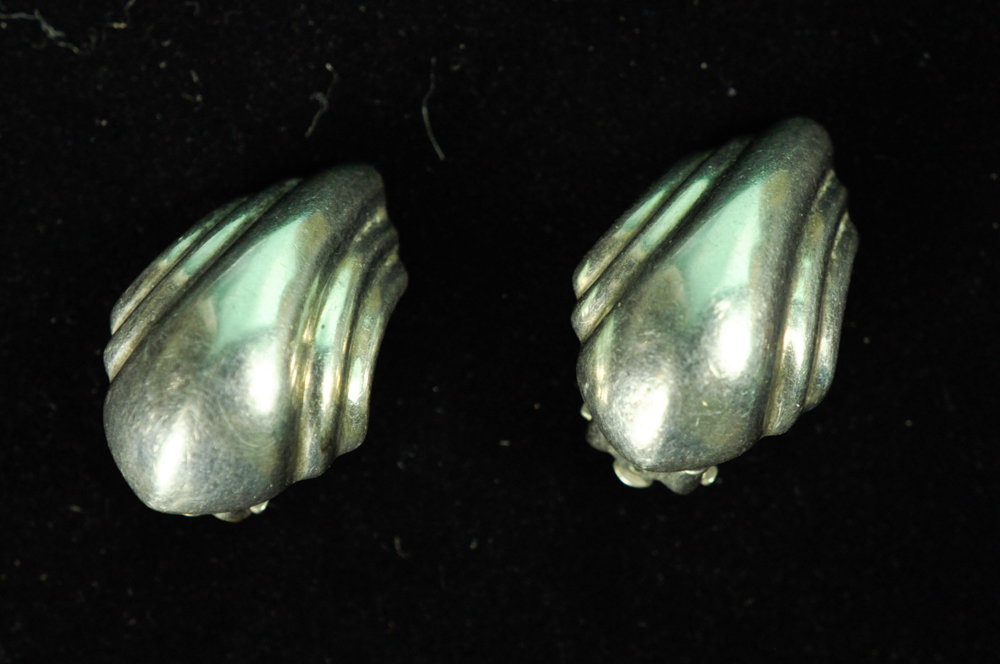 Vintage Mexican and Thailand Sterling Clip-On Earrings