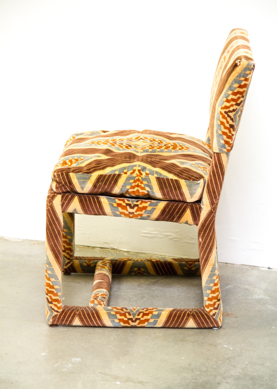 Set of Vintage Thayer Coggin Geometric Print Upholstered Chairs