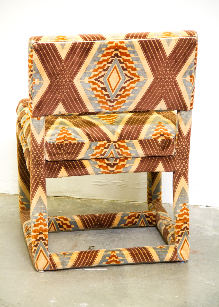 Set of Vintage Thayer Coggin Geometric Print Upholstered Chairs