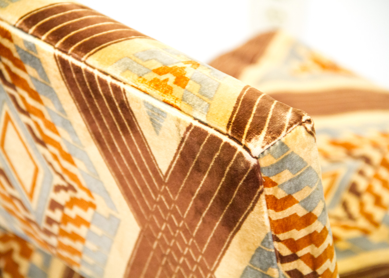 Set of Vintage Thayer Coggin Geometric Print Upholstered Chairs