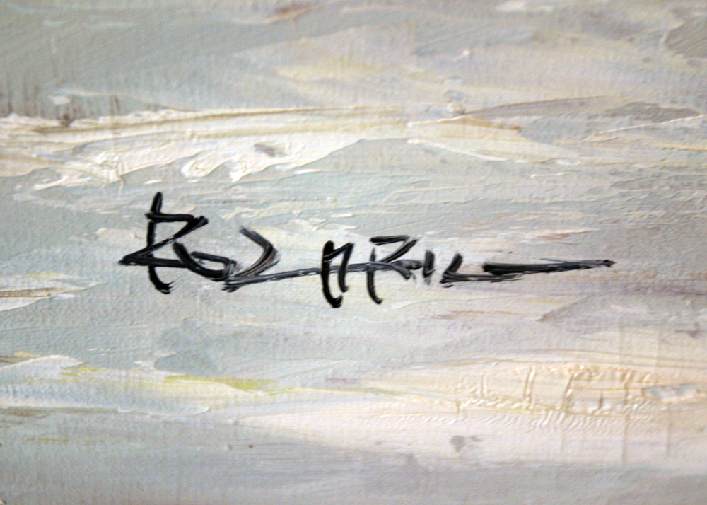 Original Signed Barn Landscape Oil on Canvas