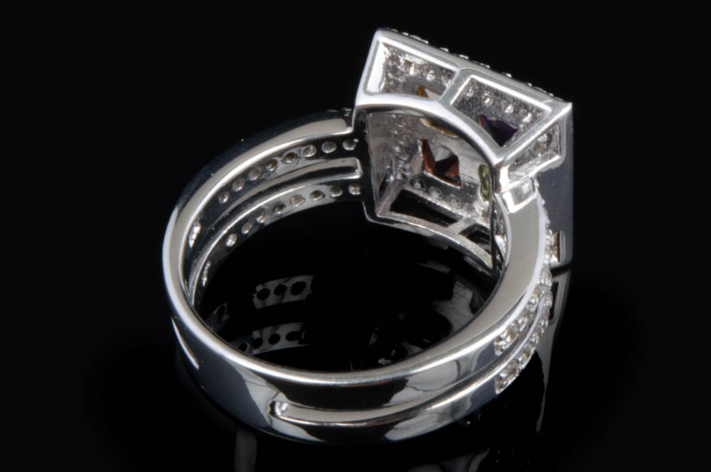 Robert Manse Sterling Silver, 18K Gold and Semi-Precious Gemstone Ring