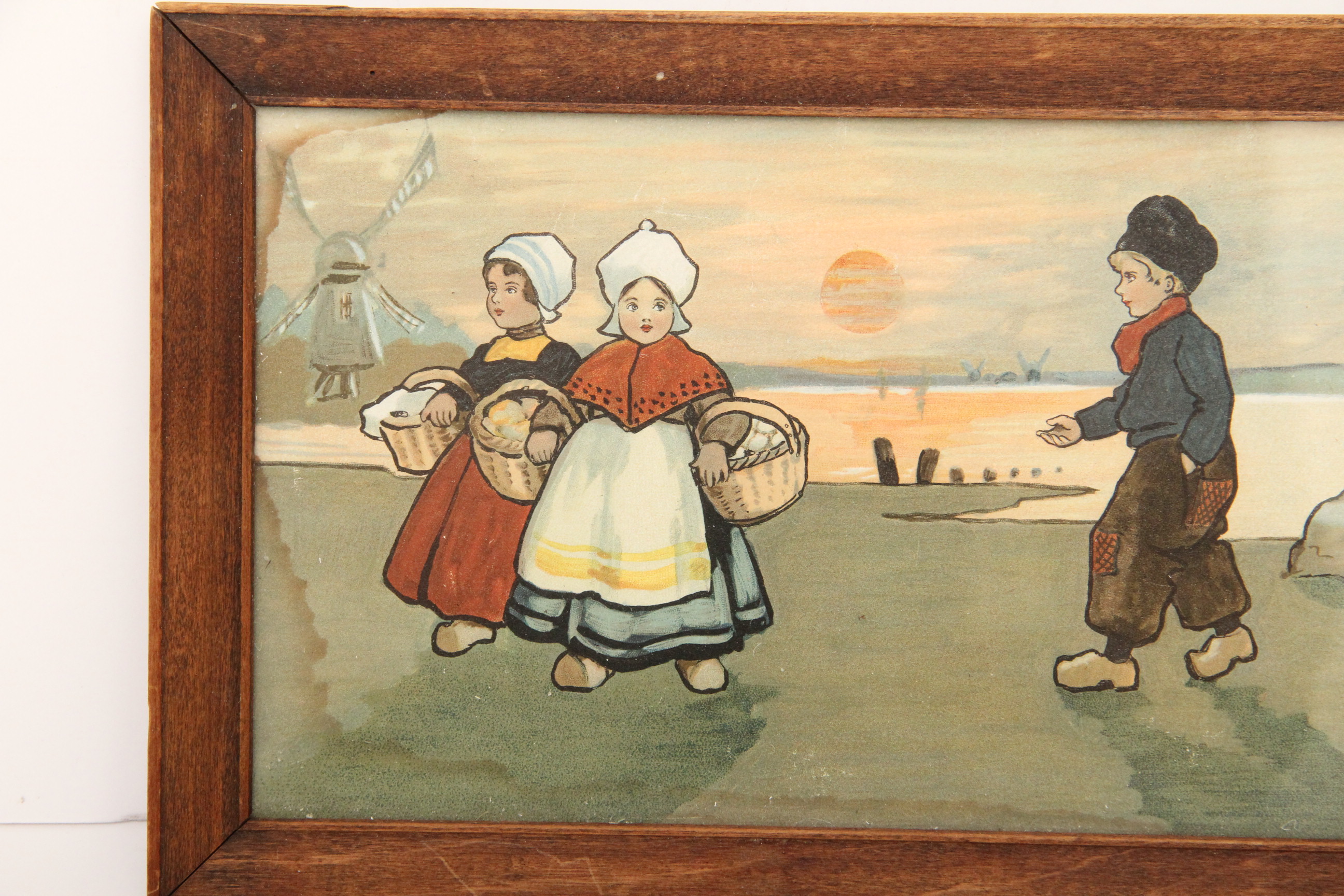 Vintage Ethel Parkinson "Dutch Boys Approaching Girls" Print