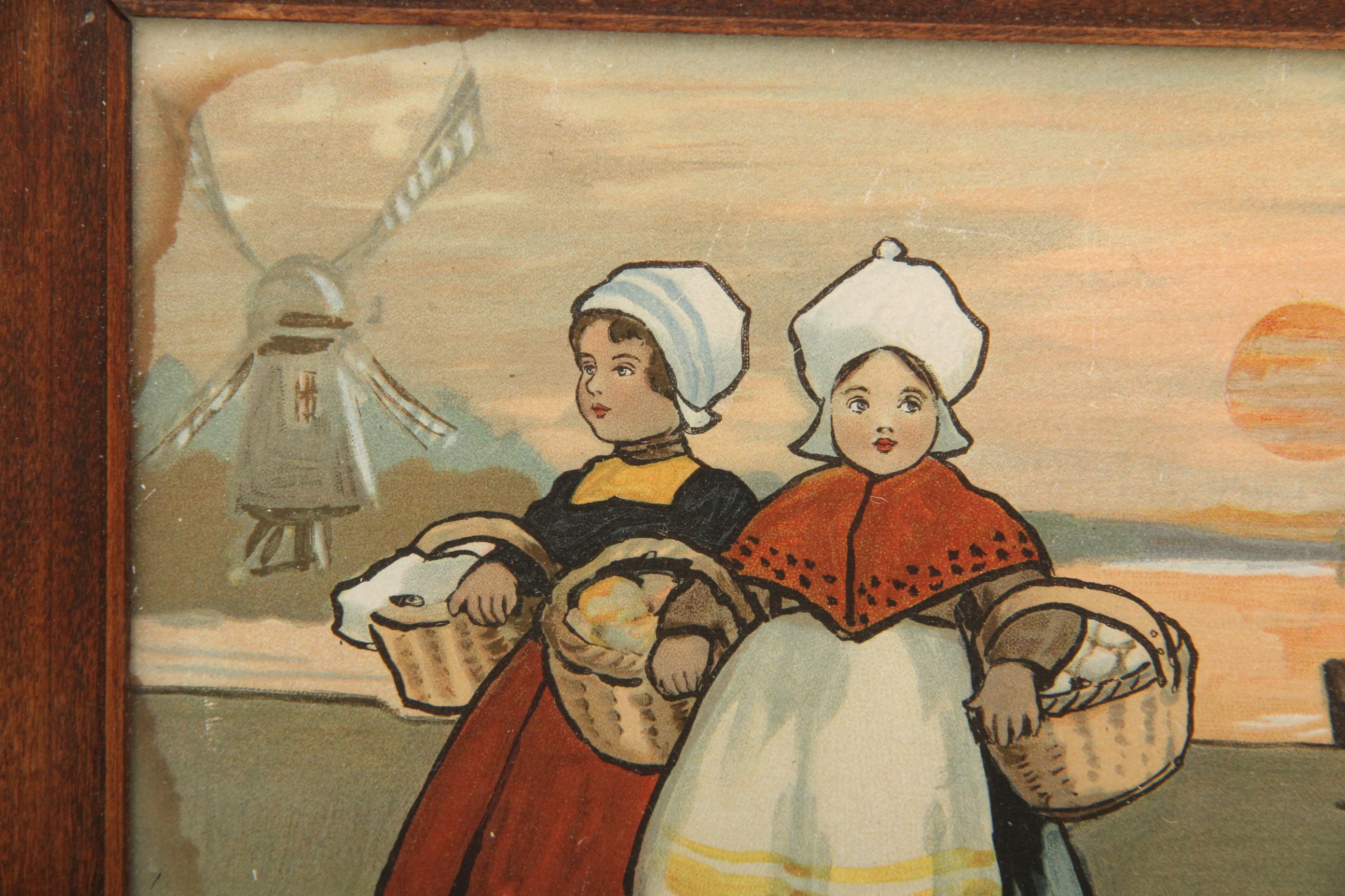 Vintage Ethel Parkinson "Dutch Boys Approaching Girls" Print