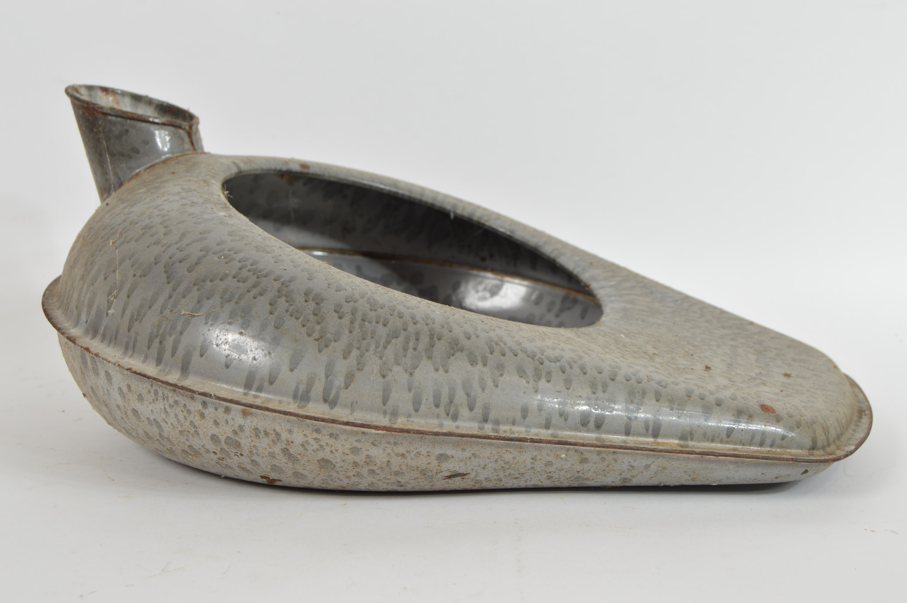 Vintage Metal Cobbler's Last on Stand, Wooden Last, and Metal Bed Pan