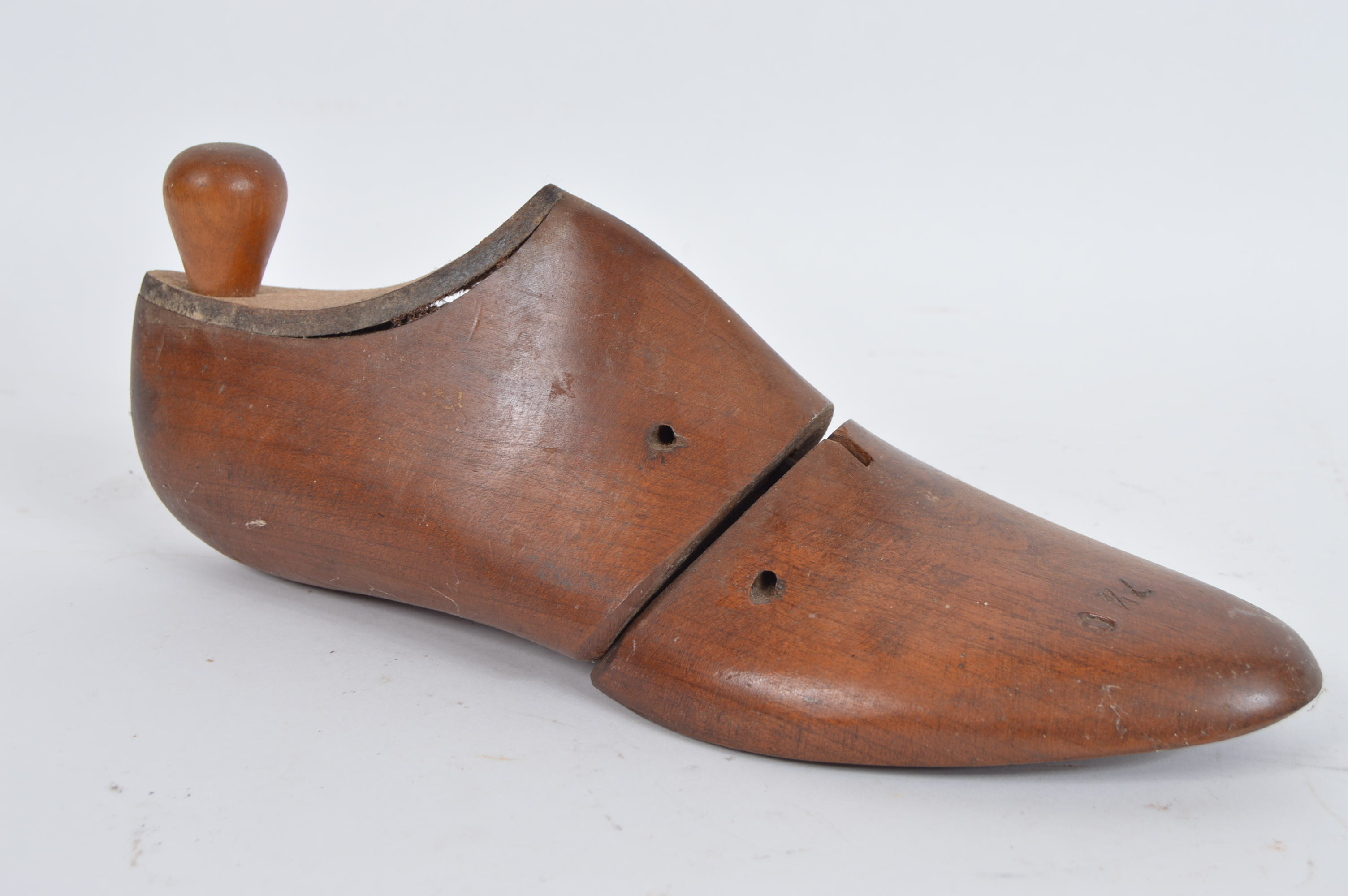 Vintage Metal Cobbler's Last on Stand, Wooden Last, and Metal Bed Pan