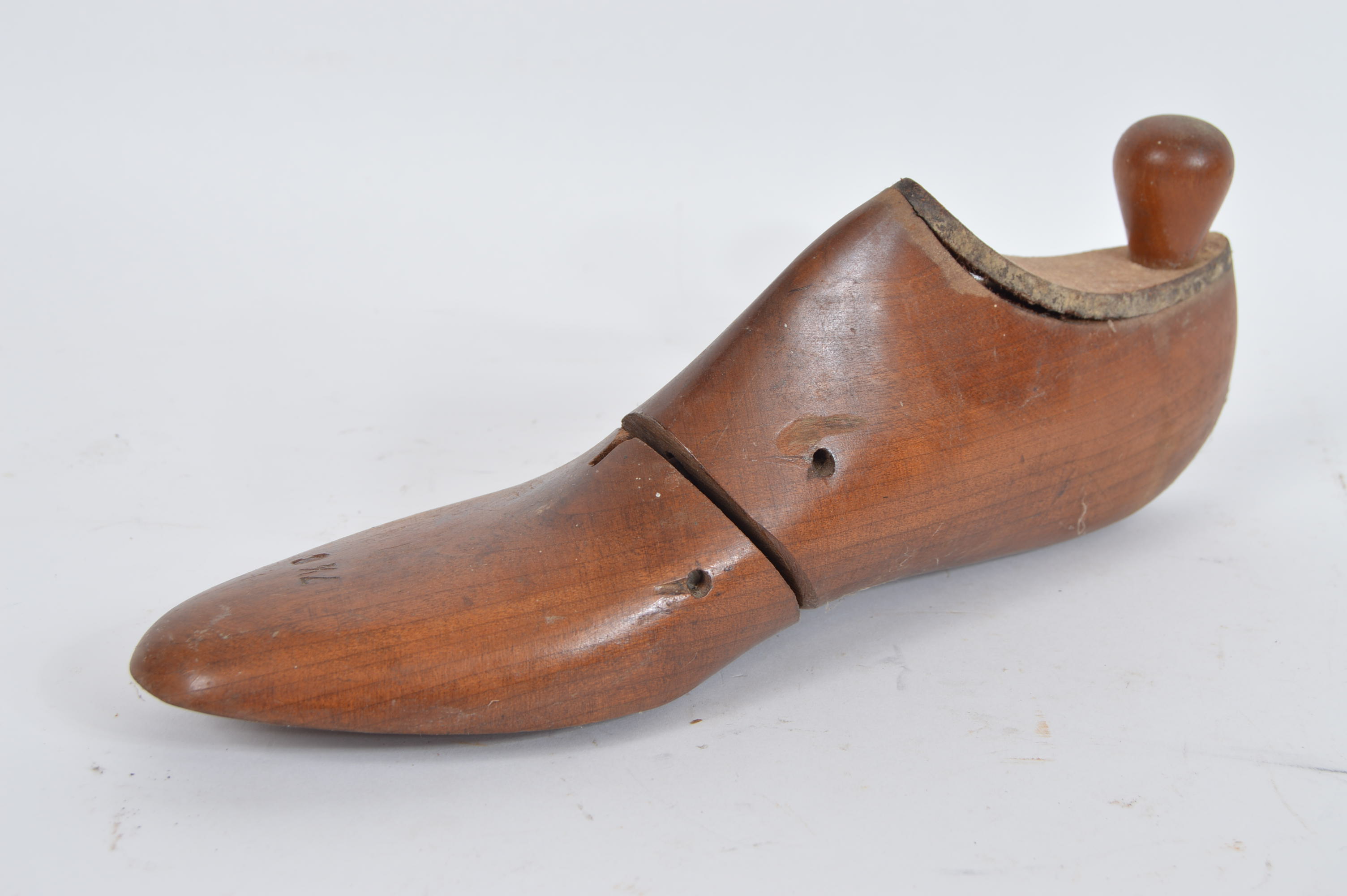 Vintage Metal Cobbler's Last on Stand, Wooden Last, and Metal Bed Pan