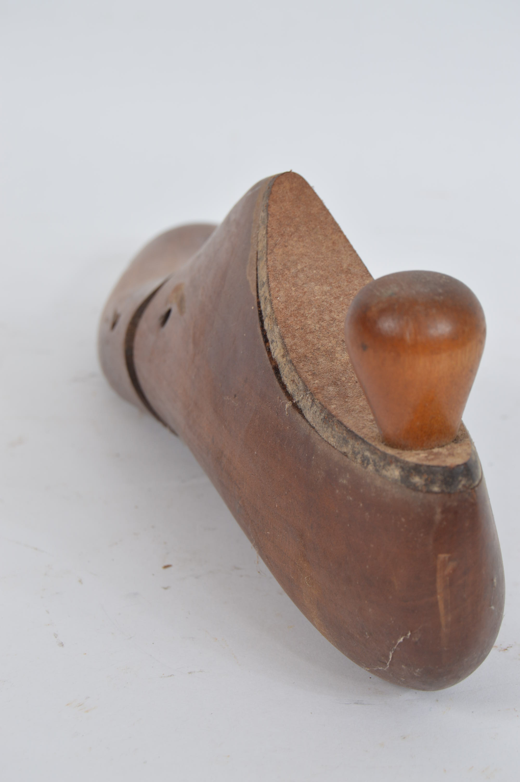 Vintage Metal Cobbler's Last on Stand, Wooden Last, and Metal Bed Pan