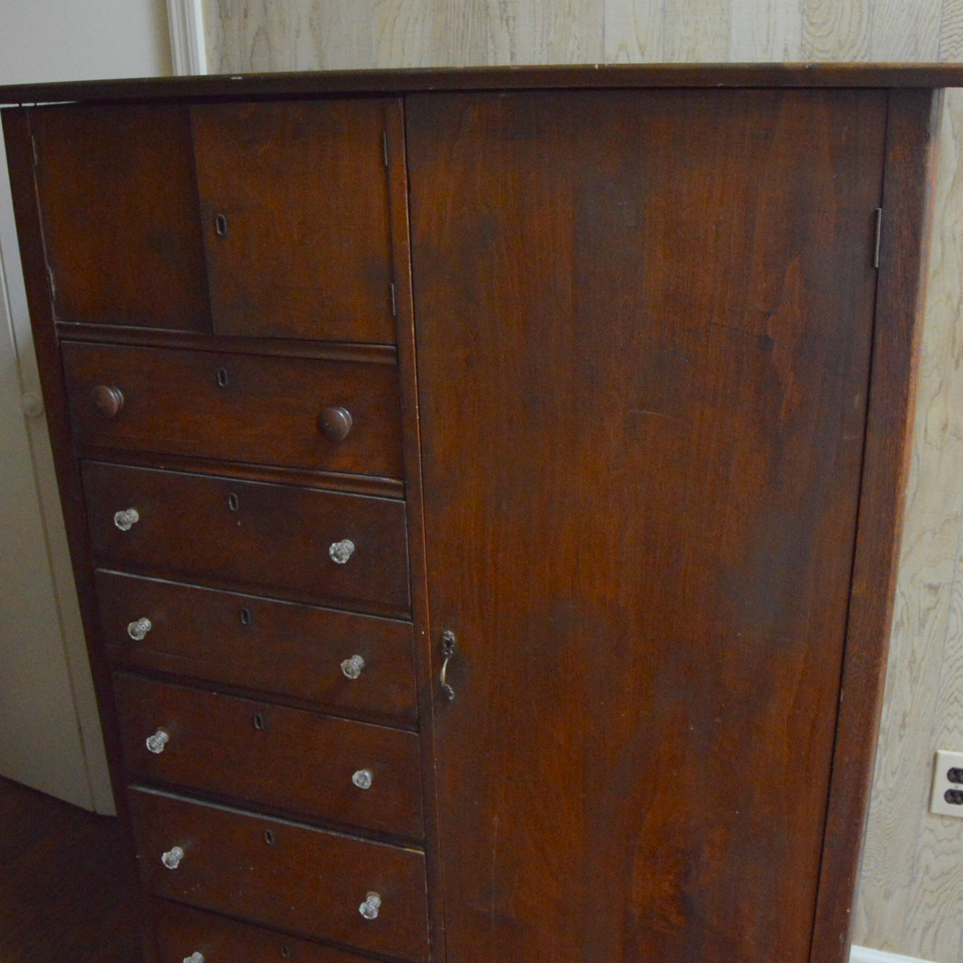 Vintage Chest Armoire Clothes Cabinet