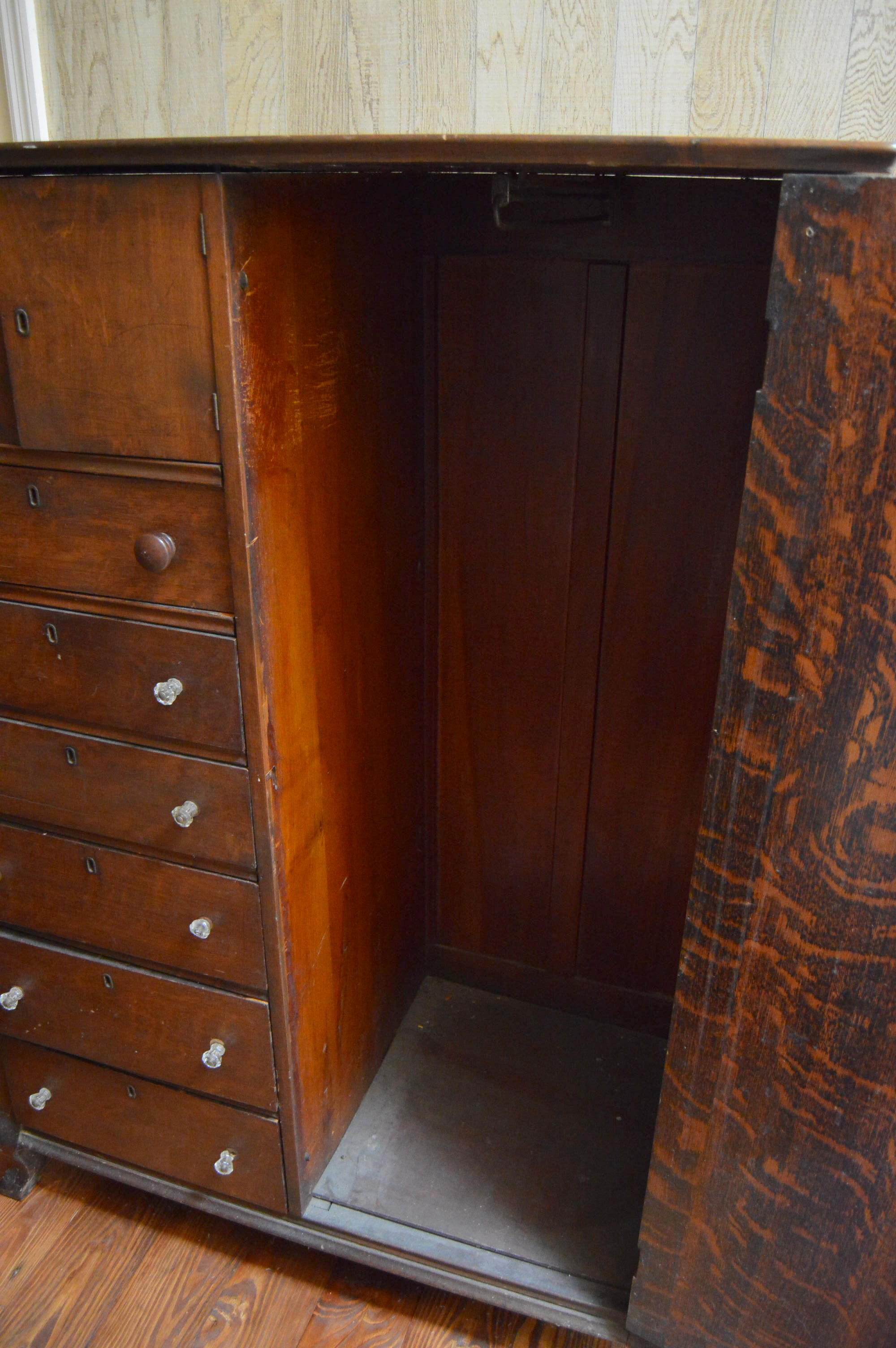 Vintage Chest Armoire Clothes Cabinet
